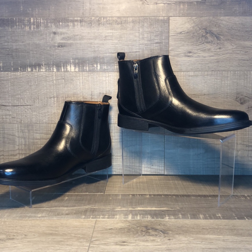 Clarks - Whiddon Zip Black Leather - Picture 2 of 6